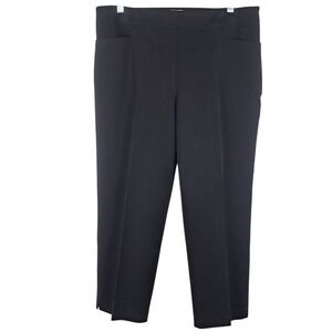 TALBOTS 10 Heritage Black Crop Capri Pants Black Side Zip Straight Leg Stretch‎